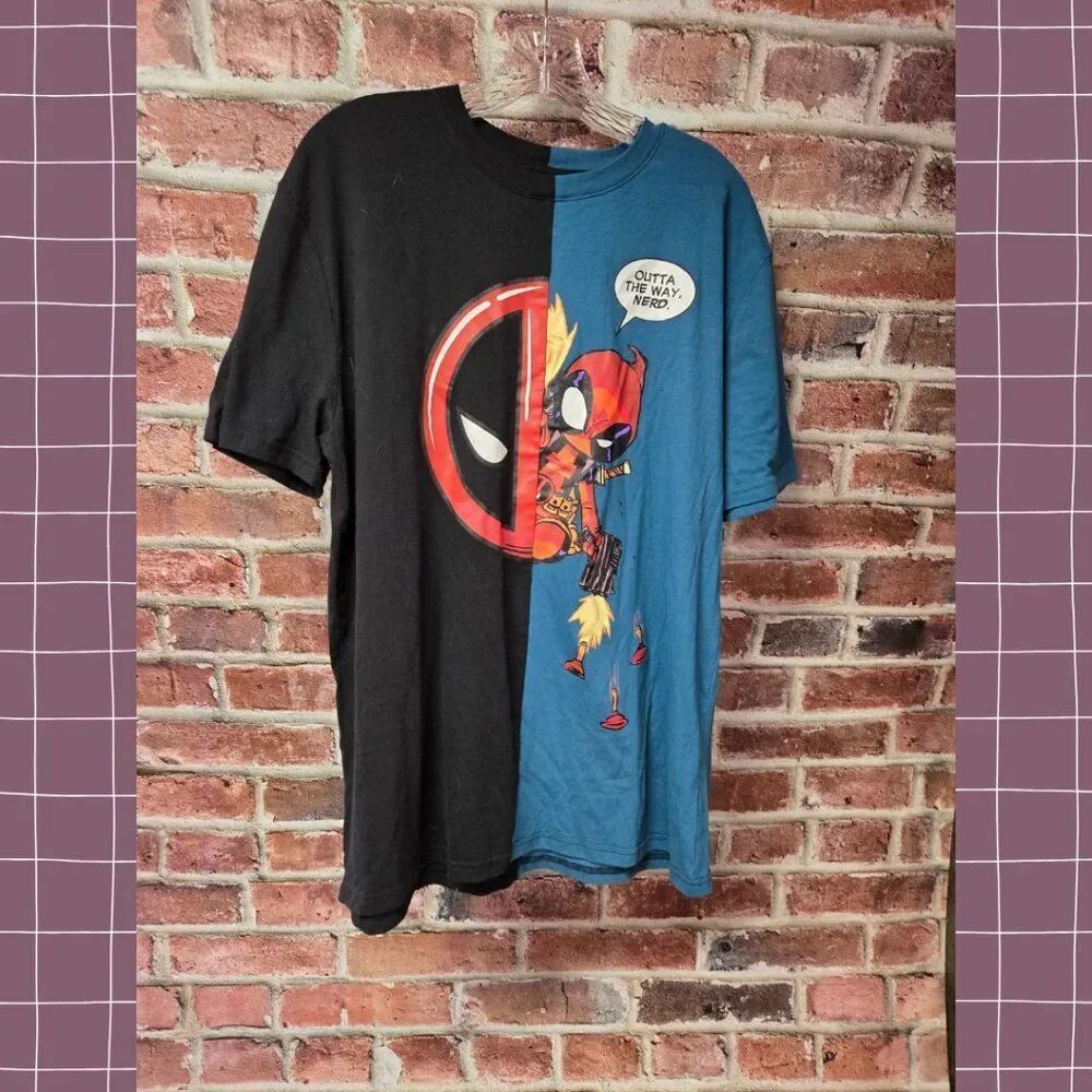 Unisex MARVEL Deadpool Outta the Way Nerd T-Shirt XL